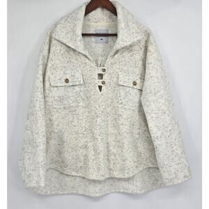 Chelsea DeBoer by Lily & Lottie Kimball Speckled Fleece Pullover M/L Off White